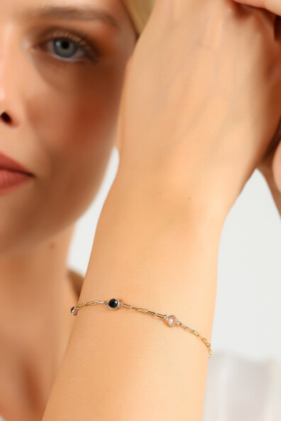 14 Ayar Altın Renkli Taş Bileklik