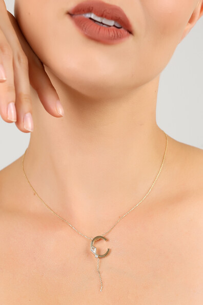 14 Ayar Altın Uçurtma  C Harfi Kolye