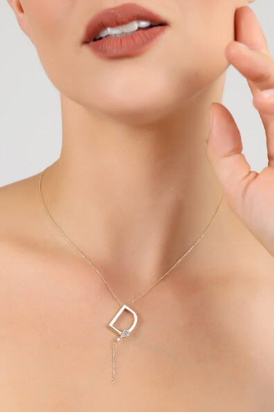 14 Ayar Altın Uçurtma  D Harfi Kolye