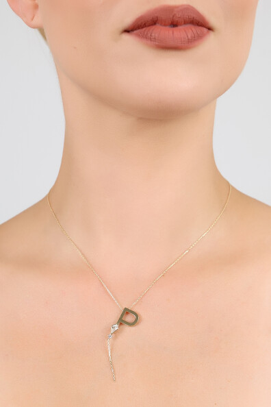 14 Ayar Altın Uçurtma  P Harfi Kolye