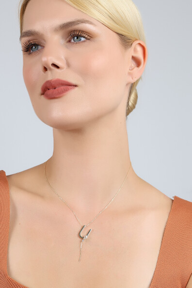 14 Ayar Altın Uçurtma  Ü Harfi Kolye