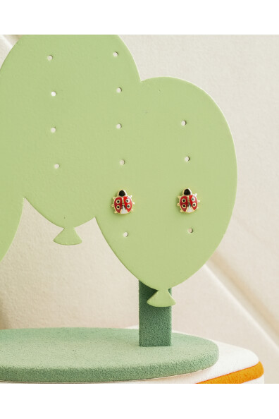 14 Ayar Altın Uğur Böceği Çocuk Küpe