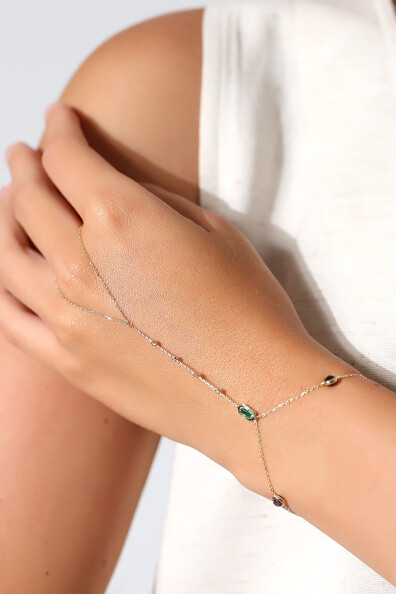 14 Ayar Altın Yeşil Taş Dorikalı Şahmeran