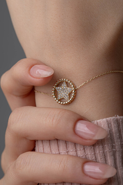 14 Ayar Altın Yıldız Bileklik