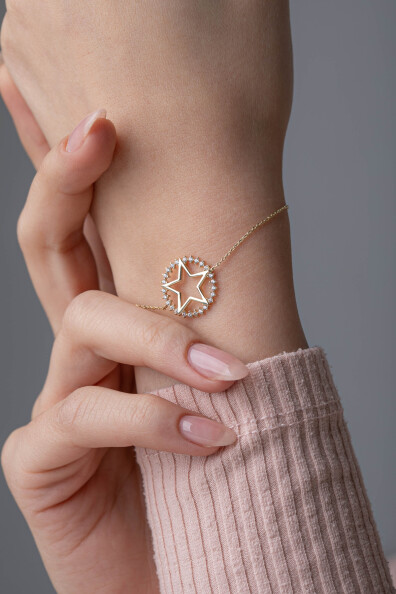 14 Ayar Altın Yıldız Bileklik