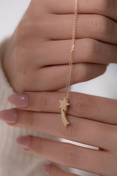 14 Ayar Altın Yıldız Kolye