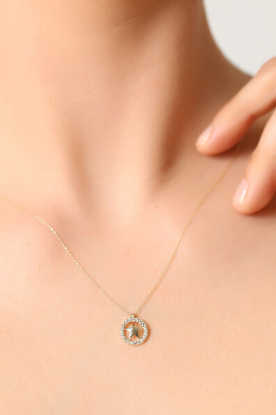 14 Ayar Altın Yıldız Kolye