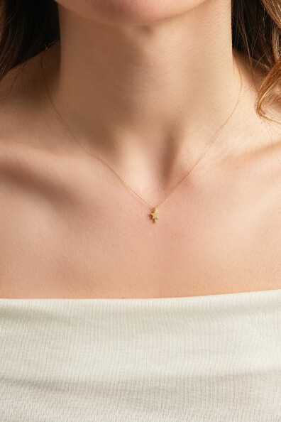 14 Ayar Altın Yıldız Kolye