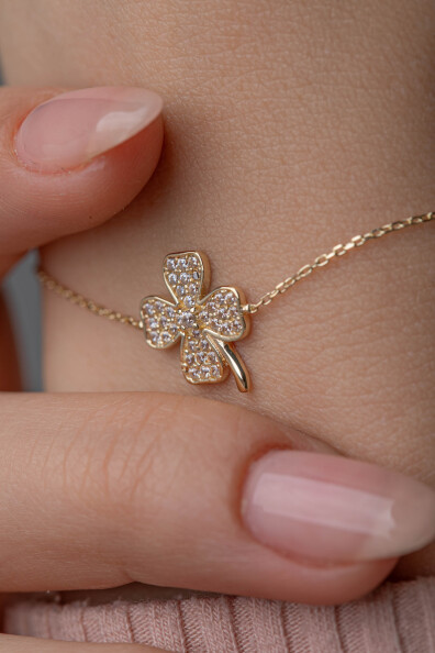 14 Ayar Altın Yonca Bileklik