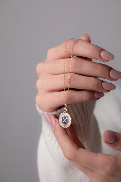 14 Ayar Altın Yonca Kolye