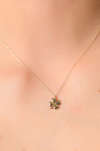 14 Ayar Altın Yonca Kolye