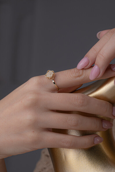 14 Ayar Altın Yonca Yüzük