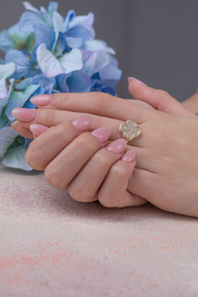 14 Ayar Altın Yonca Yüzük