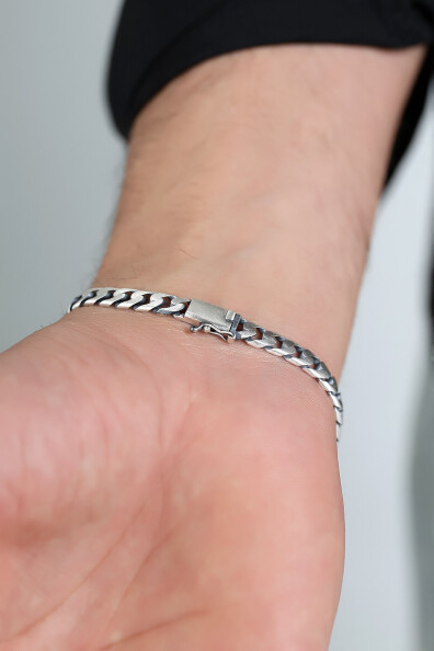 Gümüş 12mm Gurmet Erkek Bileklik