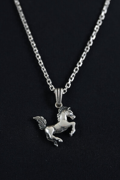 Gümüş At Figür Kolye Ucu 