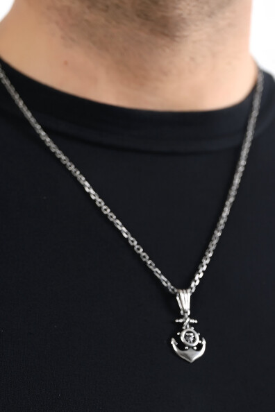 Gümüş Deniz Çapası Kolye Ucu 