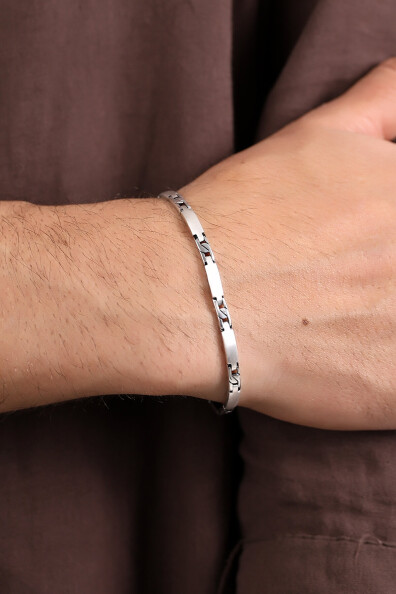 Gümüş Figora Desenli Atlamalı Erkek Bileklik