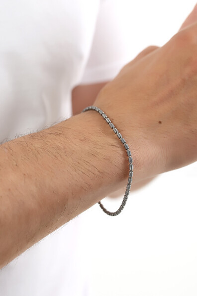 Gümüş İtalyan Kalemli Oksitli Unisex Bileklik