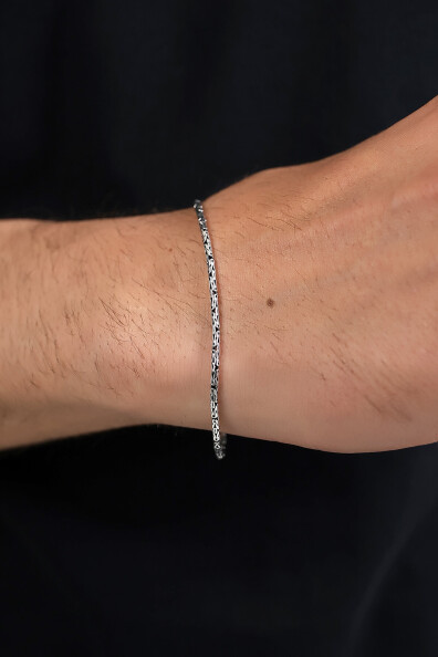 Gümüş İtalyan Light Kral Zincir Bileklik