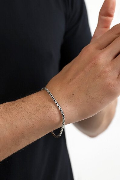 Gümüş İtalyan Sarma Erkek Bileklik