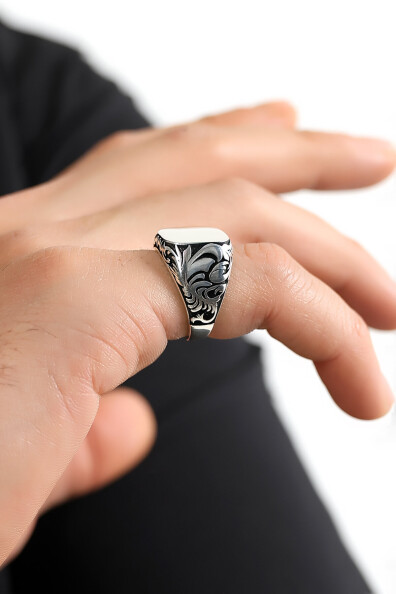 Gümüş Klasik Şövalye Erkek Yüzük