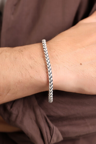 Gümüş Sümer Oksitli Erkek Bileklik