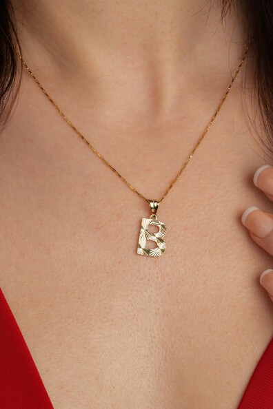 14 Ayar Altın B Harfi Kolye Ucu