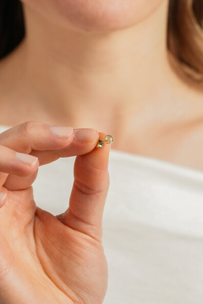 14 Ayar Altın Cilalı Top Küpe