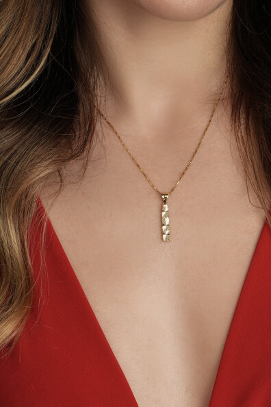 14 Ayar Altın İ Harfi Kolye Ucu