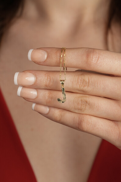 14 Ayar Altın J Harfi Kolye Ucu