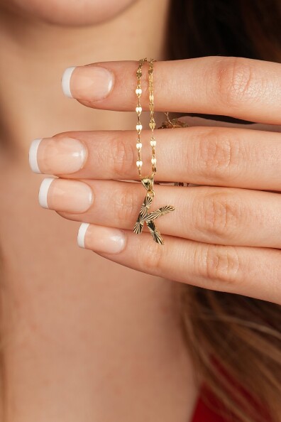 14 Ayar Altın K Harfi Kolye Ucu