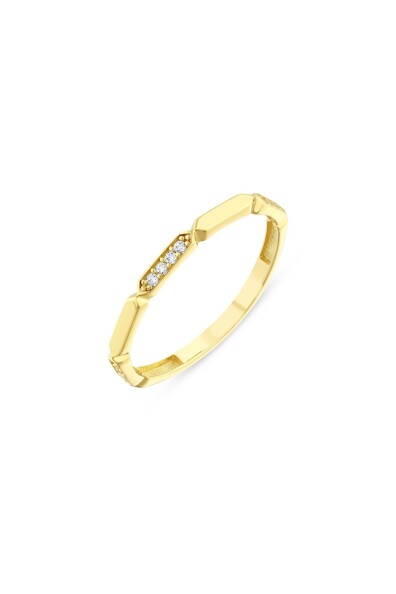 14 Ayar Altın Modern Geometrik Minimal Yüzük