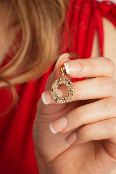 14 Ayar Altın O Harfi Kolye Ucu