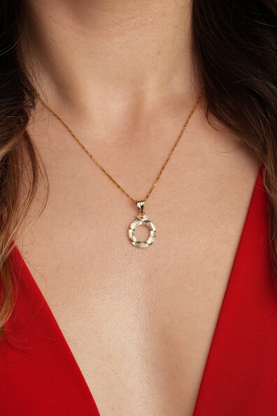 14 Ayar Altın Ö Harfi Kolye Ucu