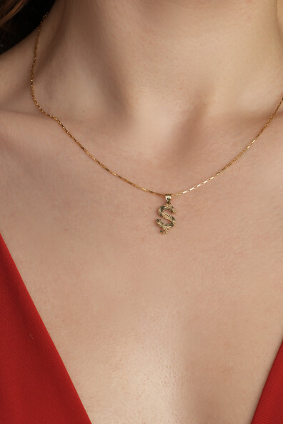 14 Ayar Altın Ş Harfi Kolye Ucu