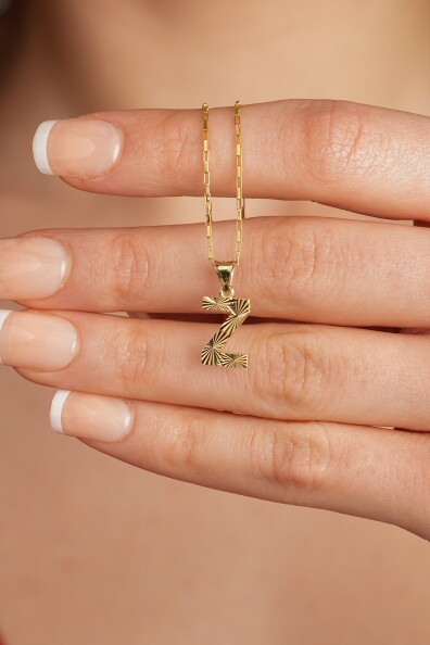 14 Ayar Altın Z Harfi Kolye Ucu