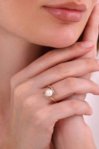 14 Ayar İnci Yüzük