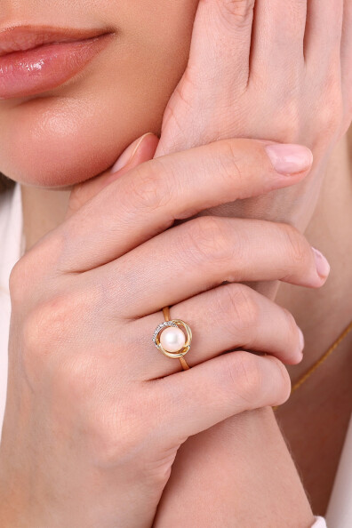 14 Ayar İnci Yüzük