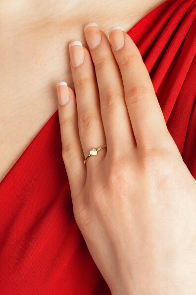 14 Ayar Kalp Yüzük