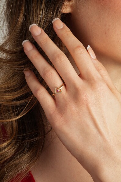 14 Ayar Altın Kalp Yüzük