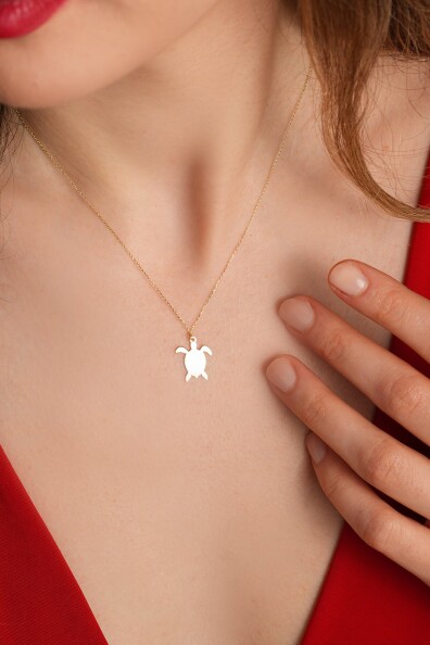 14 Ayar Kaplumbağa Kolye