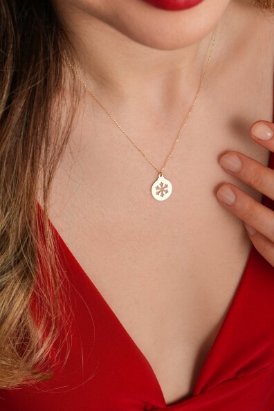 14 Ayar Kar Tanesi Kolye