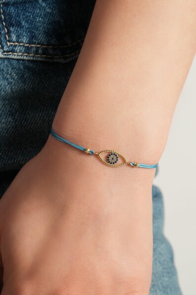14 Ayar Altın İpli Nazar Boncuğu Bileklik