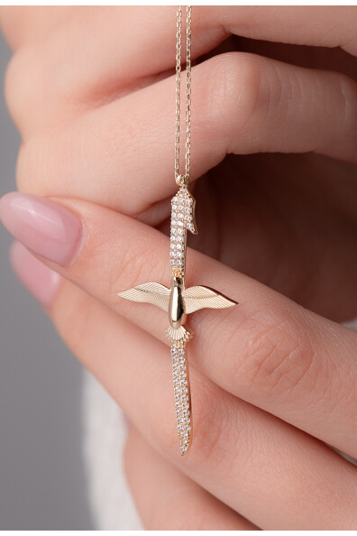 14 Ayar Altın Anka Kuşu Kolye Ucu
