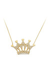 14 Ayar Altın Kral Tacı Kolye