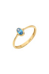 14 Ayar Altın Aqua Taş Yüzük