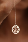 14 Ayar Altın Daire Lotus Kolye