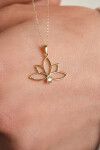 14 Ayar Altın Lotus Kolye