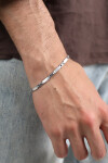 Gümüş Figora Desenli Atlamalı Erkek Bileklik