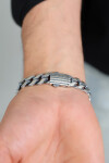 Gümüş Zırh Örgü Erkek Bileklik